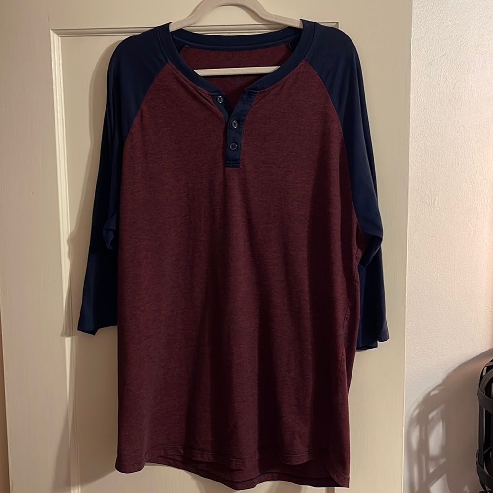 3/4 sleev XL Birch Black baseball Tee